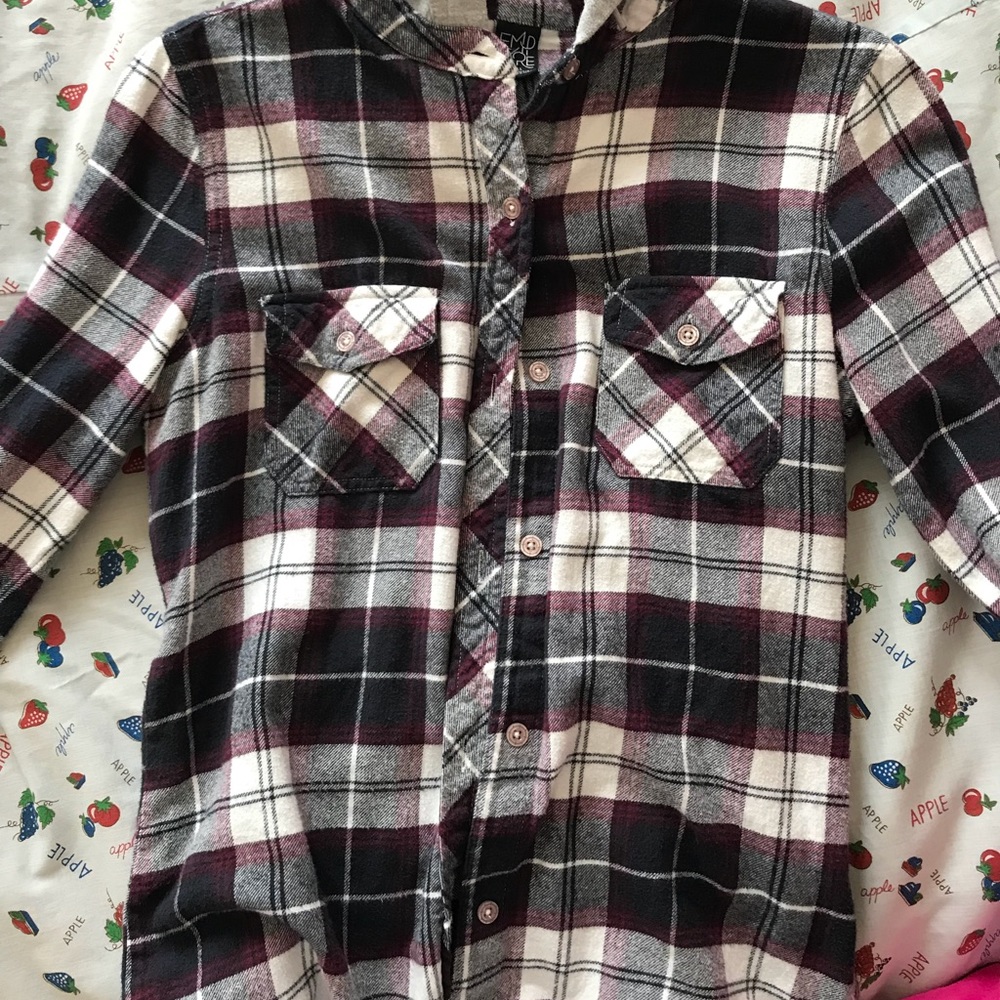 Zumiez Empyre dark purple/maroon checkered flannel